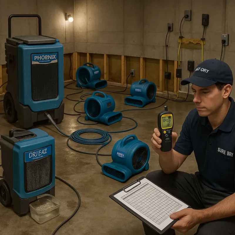 Structural Drying and Dehumidification process in Estancia, NM